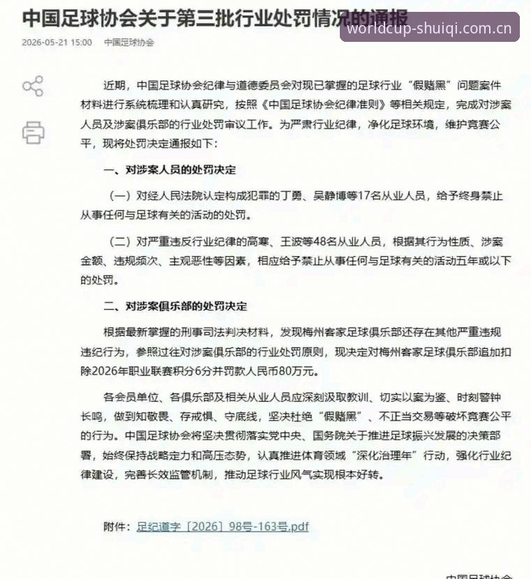 中国足协第三批禁足名单解读教程——从处罚看体育博彩规范操作
